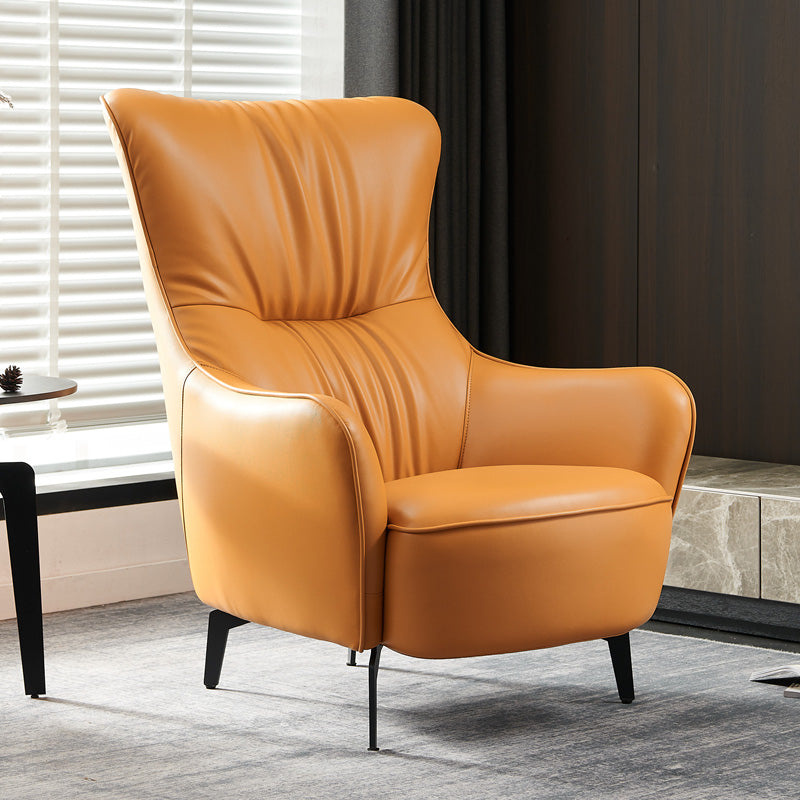 Chaise célibataire nordique moderne Tiger Tiger Cuir Single Sofa Light Luxury High arrière