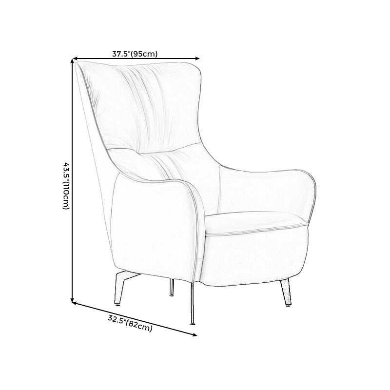 Chaise célibataire nordique moderne Tiger Tiger Cuir Single Sofa Light Luxury High arrière