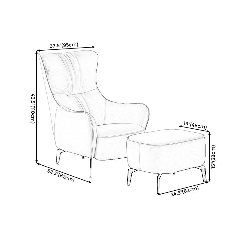 Chaise célibataire nordique moderne Tiger Tiger Cuir Single Sofa Light Luxury High arrière