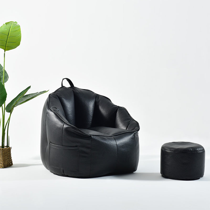 29.5 Wide Armchair Velvet Modern Accent Armchair with Ottoman Black Clearhalo 'Accent Chairs' 'accent_chairs' 'Chairs & Seating' 'furn' 'furn_accent_chairs' 'Furniture' 'Living Room Furniture' 5179019