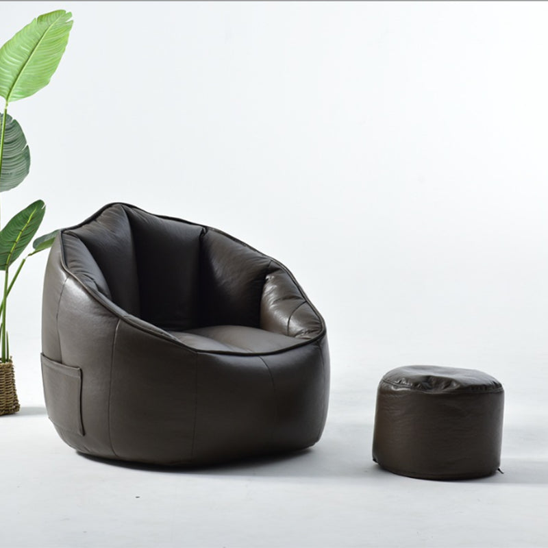 29.5 Wide Armchair Velvet Modern Accent Armchair with Ottoman Dark Brown Clearhalo 'Accent Chairs' 'accent_chairs' 'Chairs & Seating' 'furn' 'furn_accent_chairs' 'Furniture' 'Living Room Furniture' 5179021