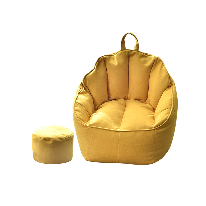 29.5 Wide Armchair Velvet Modern Accent Armchair with Ottoman Lemon Yellow Clearhalo 'Accent Chairs' 'accent_chairs' 'Chairs & Seating' 'furn' 'furn_accent_chairs' 'Furniture' 'Living Room Furniture' 5179022