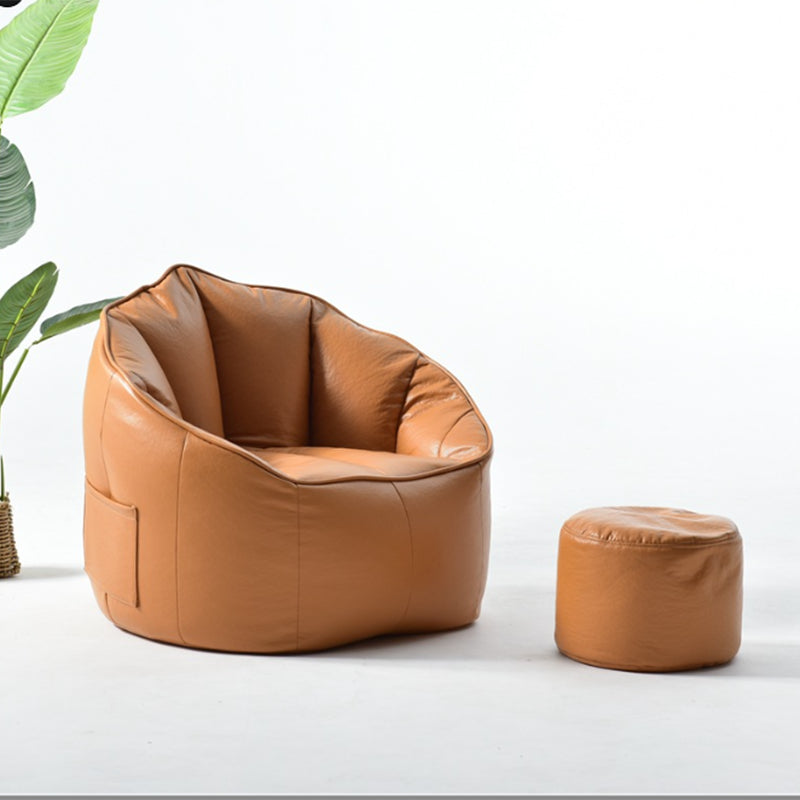 29.5 Wide Armchair Velvet Modern Accent Armchair with Ottoman Orange Yellow Clearhalo 'Accent Chairs' 'accent_chairs' 'Chairs & Seating' 'furn' 'furn_accent_chairs' 'Furniture' 'Living Room Furniture' 5179028