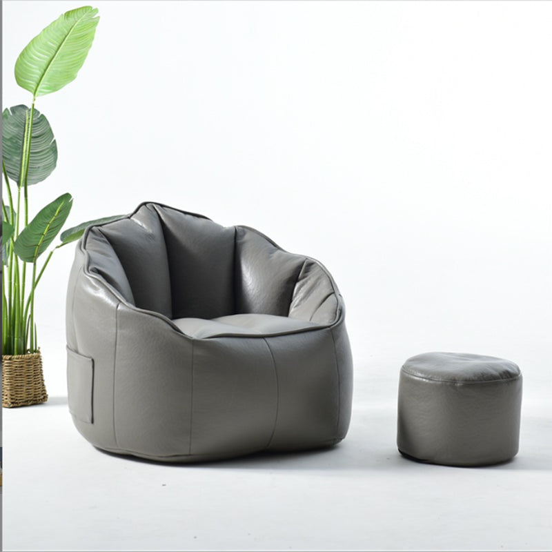 29.5 Wide Armchair Velvet Modern Accent Armchair with Ottoman Silver Gray Clearhalo 'Accent Chairs' 'accent_chairs' 'Chairs & Seating' 'furn' 'furn_accent_chairs' 'Furniture' 'Living Room Furniture' 5179030