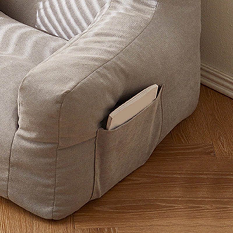 Chaise de bras carré de mélange de coton contemporain avec dos serré pour appartement