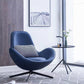 Faux Leather Chair31.8" L x30.3"W x33.4"H Swivel Chair for Living Room Blue Clearhalo 'Accent Chairs' 'accent_chairs' 'Chairs & Seating' 'furn' 'furn_accent_chairs' 'Furniture' 'Living Room Furniture' 5179063