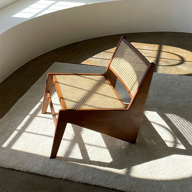 Living Room Wood Solid Wood Frame Basic Four Leg Woven Back Lounge Chair Clearhalo 'Accent Chairs' 'accent_chairs' 'Chairs & Seating' 'furn' 'furn_accent_chairs' 'Furniture' 'Living Room Furniture' 5179092