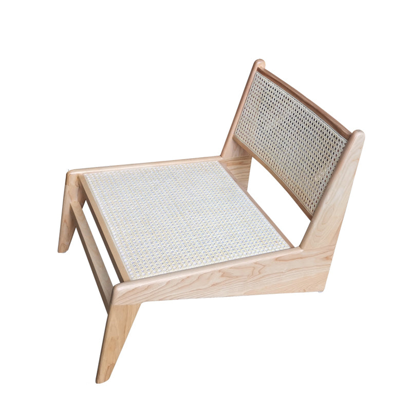 Living Room Wood Solid Wood Frame Basic Four Leg Woven Back Lounge Chair Natural Armless Clearhalo 'Accent Chairs' 'accent_chairs' 'Chairs & Seating' 'furn' 'furn_accent_chairs' 'Furniture' 'Living Room Furniture' 5179098