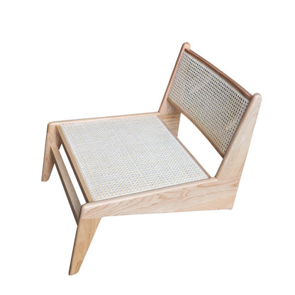 Living Room Wood Solid Wood Frame Basic Four Leg Woven Back Lounge Chair Natural Armless Clearhalo 'Accent Chairs' 'accent_chairs' 'Chairs & Seating' 'furn' 'furn_accent_chairs' 'Furniture' 'Living Room Furniture' 5179098