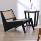 Living Room Wood Solid Wood Frame Basic Four Leg Woven Back Lounge Chair Solid Wood Black Armless Clearhalo 'Accent Chairs' 'accent_chairs' 'Chairs & Seating' 'furn' 'furn_accent_chairs' 'Furniture' 'Living Room Furniture' 5179102