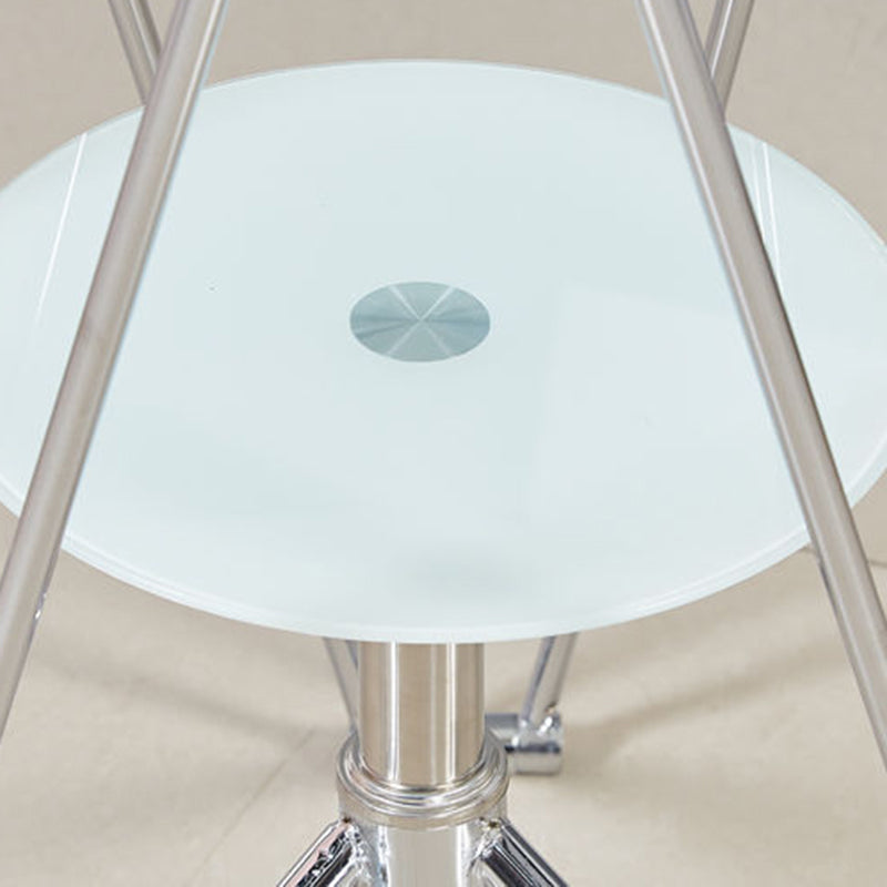 28.7"H Modern Metal Frame Base Round Glass Top Coffee Table with Shelf Clearhalo 'Coffee & Accent Tables' 'Coffee Tables' 'coffee_tables' 'furn' 'furn_coffee_tables' 'Furniture' 'Living Room Furniture' 5179136