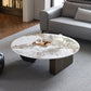 Abstract Base Design Cocktail Table Rock Plate Desktop Metal Coffee Table