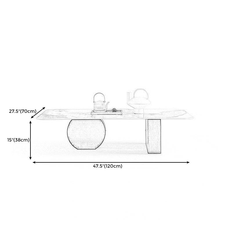 Abstract Base Design Cocktail Table Rock Plate Desktop Metal Coffee Table
