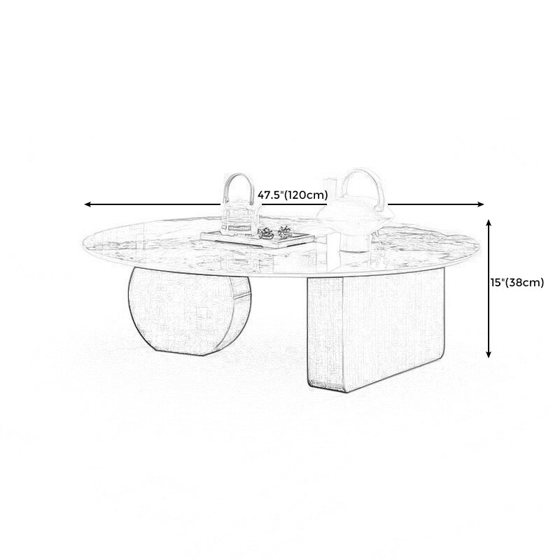 Abstract Base Design Cocktail Table Rock Plate Desktop Metal Coffee Table