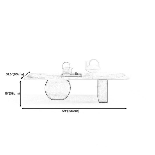 Abstract Base Design Cocktail Table Rock Plate Desktop Metal Coffee Table