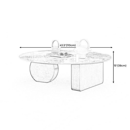 Abstract Base Design Cocktail Table Rock Plate Desktop Metal Coffee Table