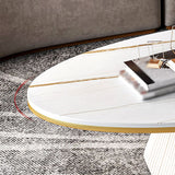 Base in metallo in metallo ovale in stile moderno su oro nero/platino/ardesia bianca