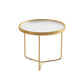 Tempered Glass Round Top 2 Nesting Table Metal Frame Base Cocktail Table