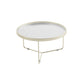 Tempered Glass Round Top 2 Nesting Table Metal Frame Base Cocktail Table