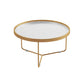 Tempered Glass Round Top 2 Nesting Table Metal Frame Base Cocktail Table