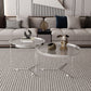 Tempered Glass Round Top 2 Nesting Table Metal Frame Base Cocktail Table