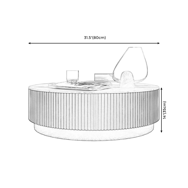 Modern Style Round White Black Metal Four-legged Coffee Table Clearhalo 'Coffee & Accent Tables' 'Coffee Tables' 'coffee_tables' 'furn' 'furn_coffee_tables' 'Furniture' 'Living Room Furniture' 5179338