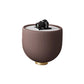 Square Block Base Cocktail Table Rock Plate Desktop Round Coffee Table with Metal Base