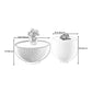 Square Block Base Cocktail Table Rock Plate Desktop Round Coffee Table with Metal Base