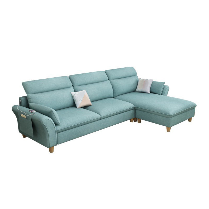 Flared Arms Sofa with Ottoman Included and Storage for 3 People