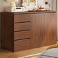 Artificial Wood Sideboard Modern Dining Sideboard with Drawers and Storage 47"L x 16"W x 35"H Walnut Clearhalo 'buffet_sideboard' 'Buffets & Sideboards' 'furn' 'furn_buffet_sideboard' 'Furniture' 'Kitchen & Dining Furniture' 5179608