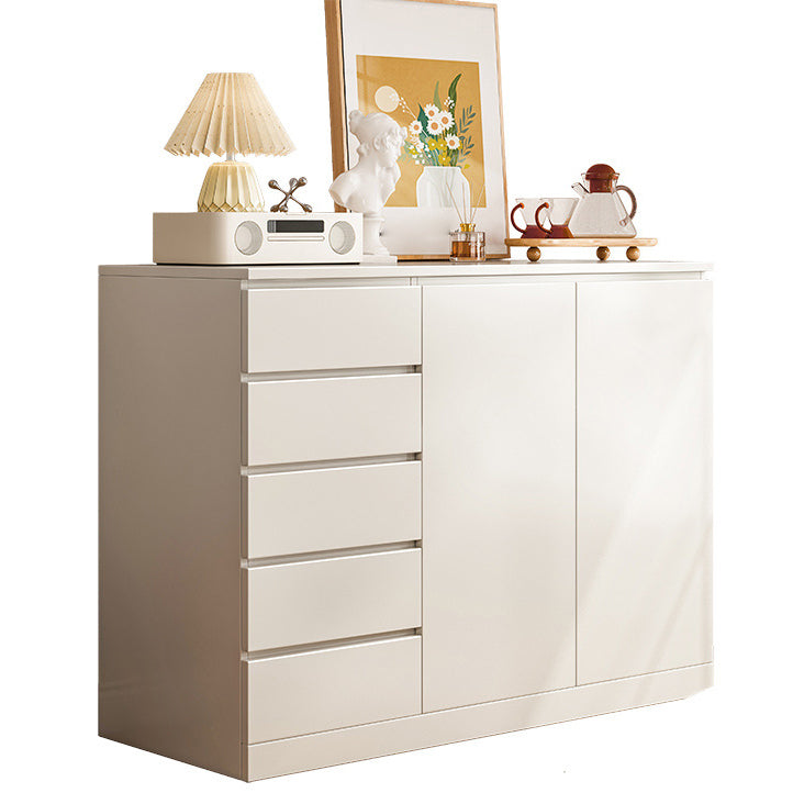 Artificial Wood Sideboard Modern Dining Sideboard with Drawers and Storage 47"L x 16"W x 43"H White Clearhalo 'buffet_sideboard' 'Buffets & Sideboards' 'furn' 'furn_buffet_sideboard' 'Furniture' 'Kitchen & Dining Furniture' 5179610