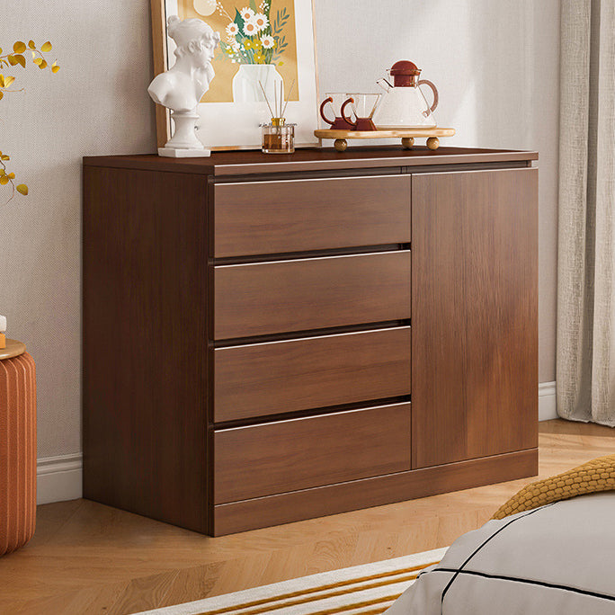 Artificial Wood Sideboard Modern Dining Sideboard with Drawers and Storage 39"L x 16"W x 35"H Walnut Clearhalo 'buffet_sideboard' 'Buffets & Sideboards' 'furn' 'furn_buffet_sideboard' 'Furniture' 'Kitchen & Dining Furniture' 5179619
