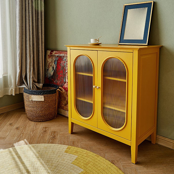 Pine in legno soggiorno mobile sideboard mobile moderno server moderno con archiviazione e porta di vetro