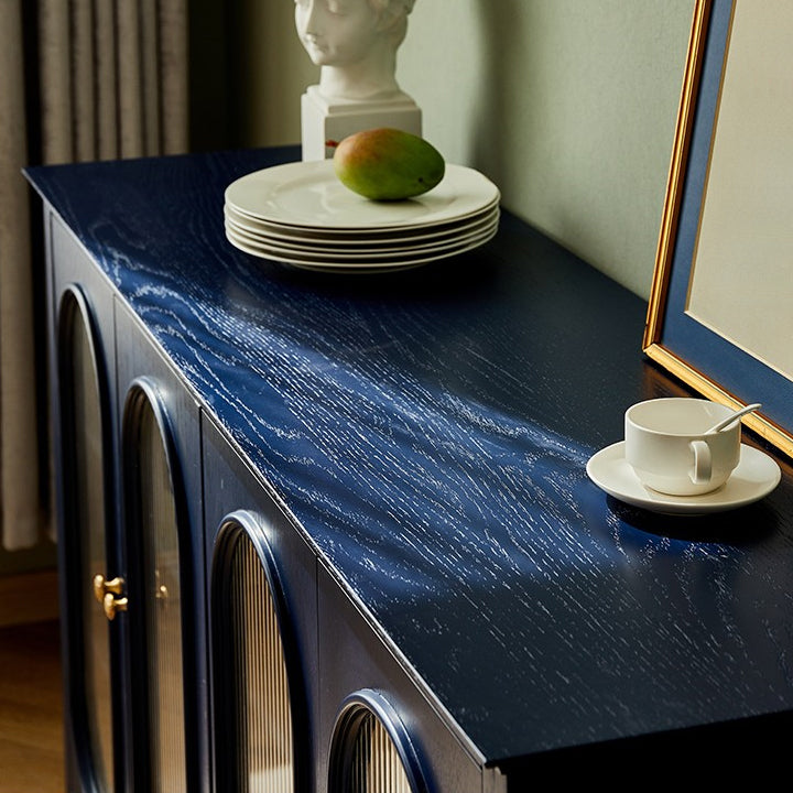 Pine in legno soggiorno mobile sideboard mobile moderno server moderno con archiviazione e porta di vetro