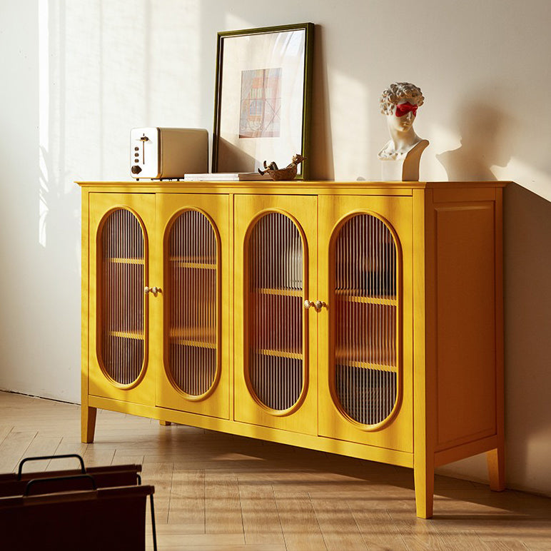 Pine in legno soggiorno mobile sideboard mobile moderno server moderno con archiviazione e porta di vetro