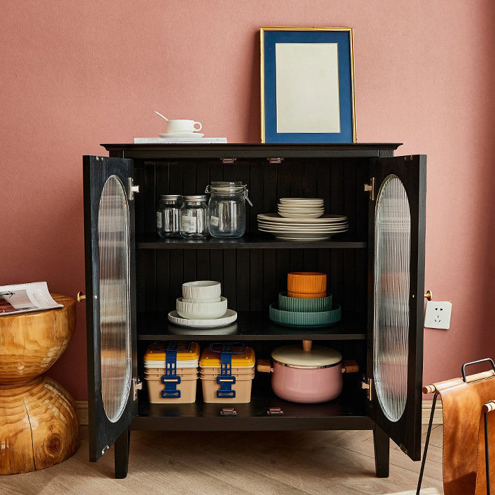 Pine in legno soggiorno mobile sideboard mobile moderno server moderno con archiviazione e porta di vetro