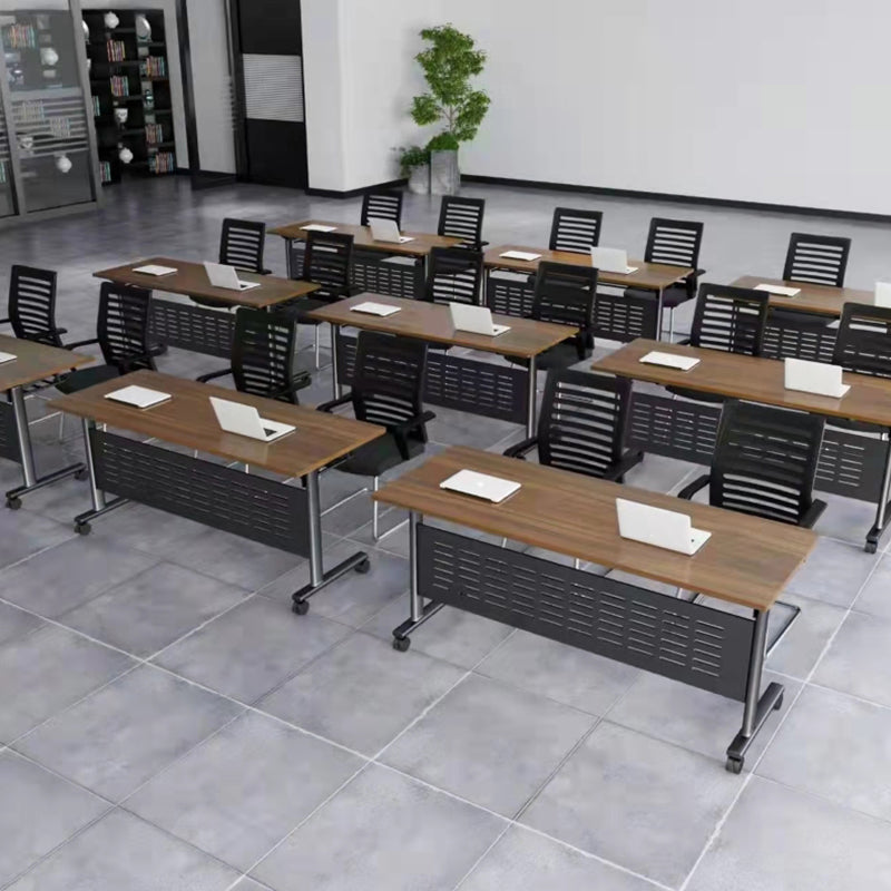 MODERNA MODERNO DI OFFEGGIO DI LEGNO CON RUOTTO A CASPER DESCA RETTANGOLARE PER UFFICIO