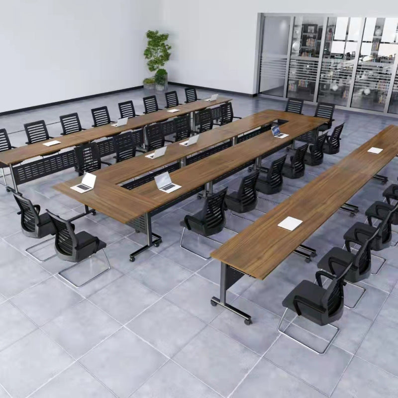 MODERNA MODERNO DI OFFEGGIO DI LEGNO CON RUOTTO A CASPER DESCA RETTANGOLARE PER UFFICIO