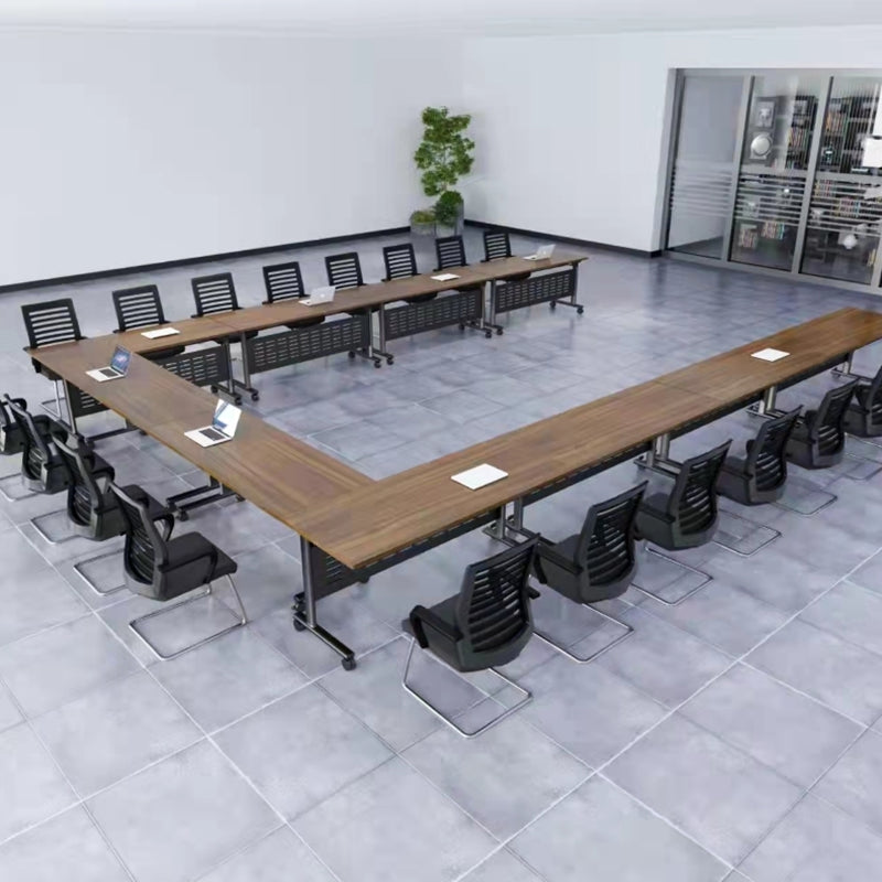 MODERNA MODERNO DI OFFEGGIO DI LEGNO CON RUOTTO A CASPER DESCA RETTANGOLARE PER UFFICIO