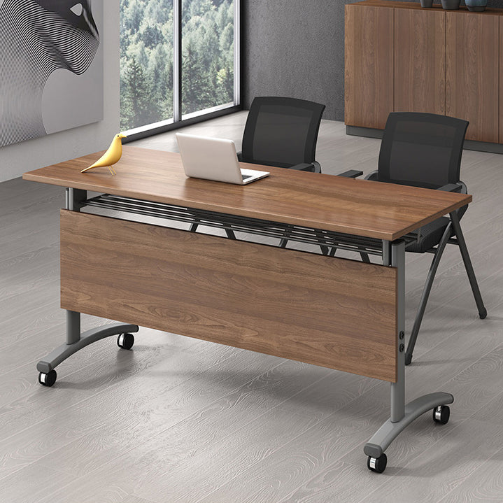 Bureau d'écriture rectangulaire pliant Modern Manufactured Wood Top Bureau avec roues lance-roues