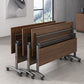 Bureau d'écriture rectangulaire pliant Modern Manufactured Wood Top Bureau avec roues lance-roues