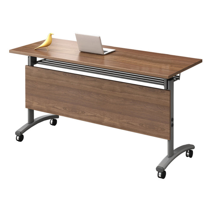 Bureau d'écriture rectangulaire pliant Modern Manufactured Wood Top Bureau avec roues lance-roues