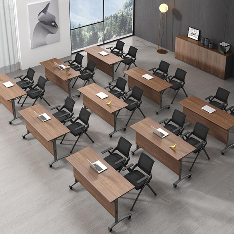 Modern Wooden Office Desk with Caster Wheels Rectangular Writing Desk for Home Clearhalo 'furn' 'furn_office_desk' 'Furniture' 'Office Desks' 'Office Furniture' 'office_desk' 5179828