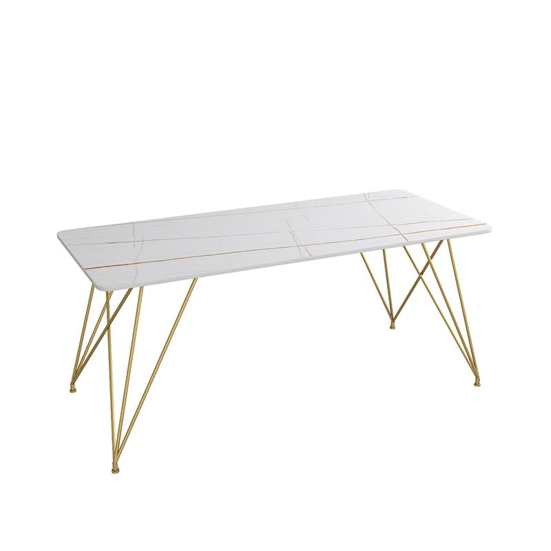 Escritorio de escritura rectangular moderno escritorio de oficina de piedra sinterizada