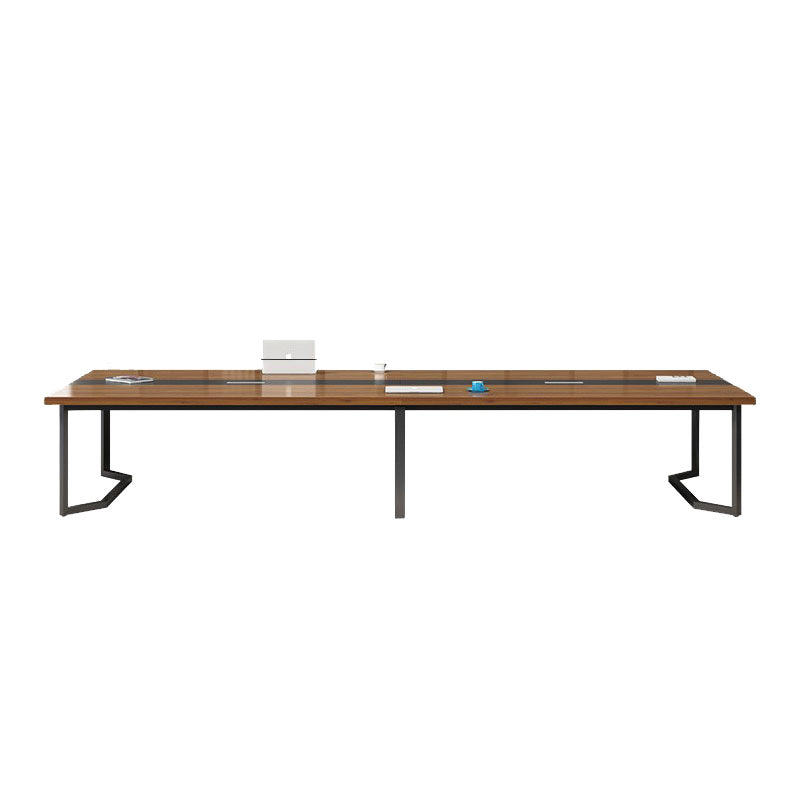 Modern Manufactured Wood Office Desk Rectangular Desk with Cable Management 138"L x 55"W x 30"H Clearhalo 'furn' 'furn_office_desk' 'Furniture' 'Office Desks' 'Office Furniture' 'office_desk' 5179875