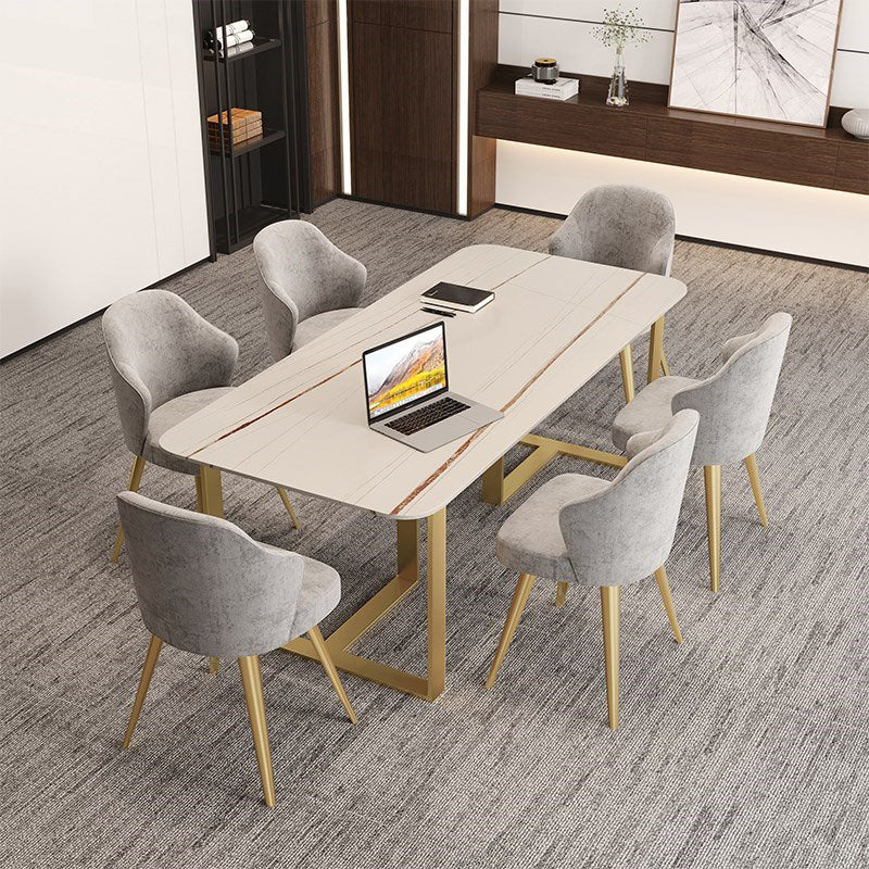 Escritorio de estilo contemporáneo escritorio rectangular de trine de trine de oficina de oficina