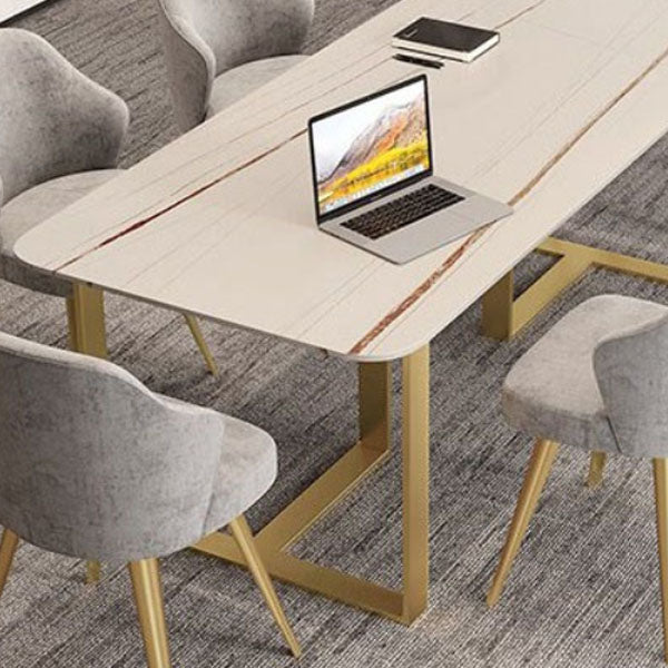 Escritorio de estilo contemporáneo escritorio rectangular de trine de trine de oficina de oficina