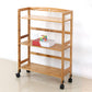 Natural Urban Etagere Bookshelf Manufactured Wood Bookcase with Caster Wheels