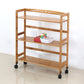 Natural Urban Etagere Bookshelf Manufactured Wood Bookcase with Caster Wheels