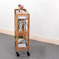 Natural Urban Etagere Bookshelf Manufactured Wood Bookcase with Caster Wheels